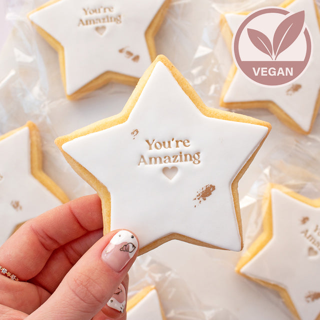 You're Amazing Vegan Iced Star Biscuit