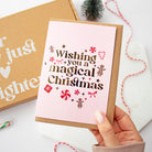 Pink Wishing You A Magical Christmas Gold Foil Card 