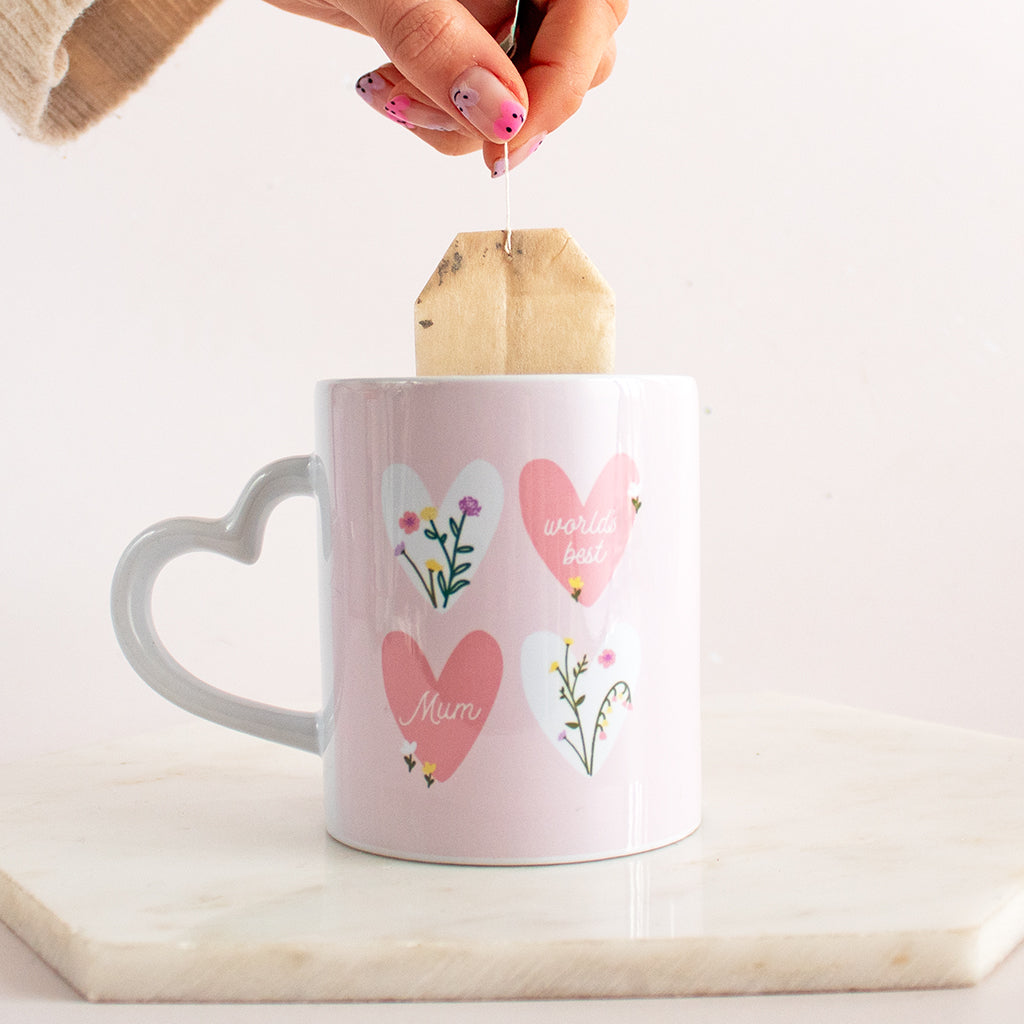 World's Best Mum Heart Handle Mug