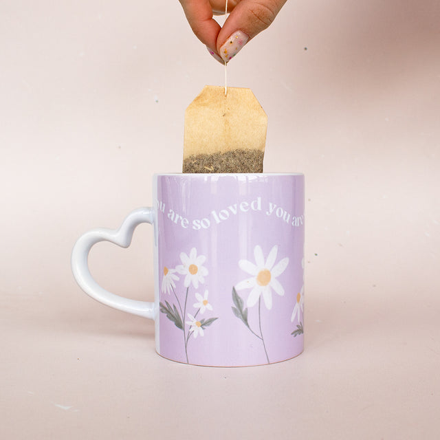 'You Are So Loved' Heart Handle Mug