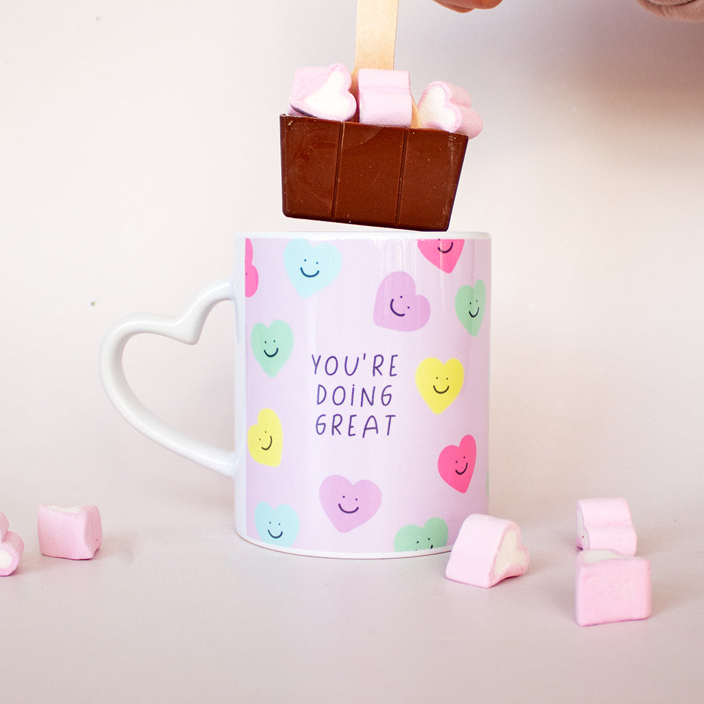 You're Doing Great Colourful Heart Handle Mug | Add On
