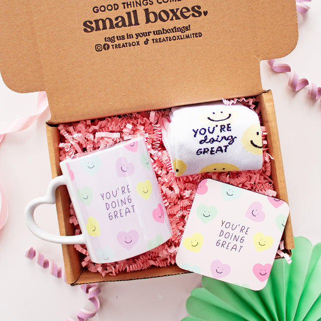 'You're Doing Great' Mug, Socks and Coaster Trio | Ready To Go TreatBox