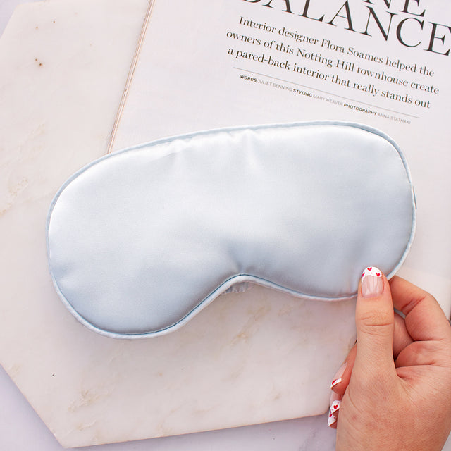 Light Blue Satin Sleep Mask