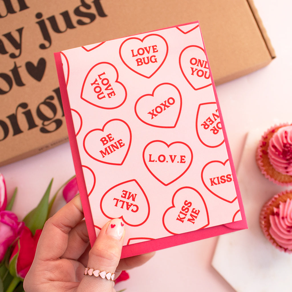 Love Heart Print A6 Card
