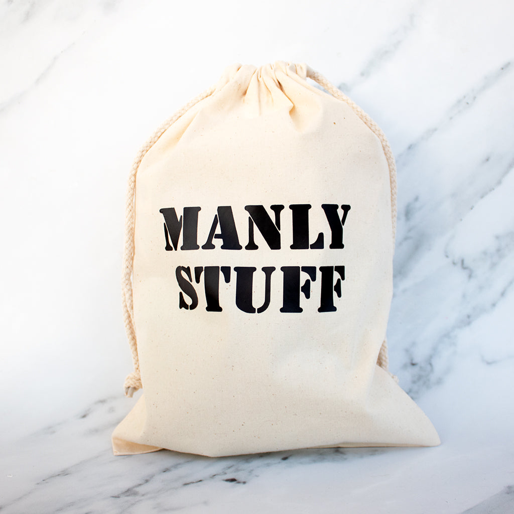 Manly stuff drawstring bag