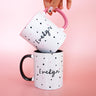 Personalised With Name, Fancy Floral Polka Dot Mug | Add on