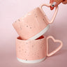 Pastel Pink Speckled Heart Handle Mug | Add on