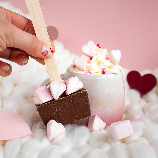 Milk Hot Chocolate With Heart Marshmallows