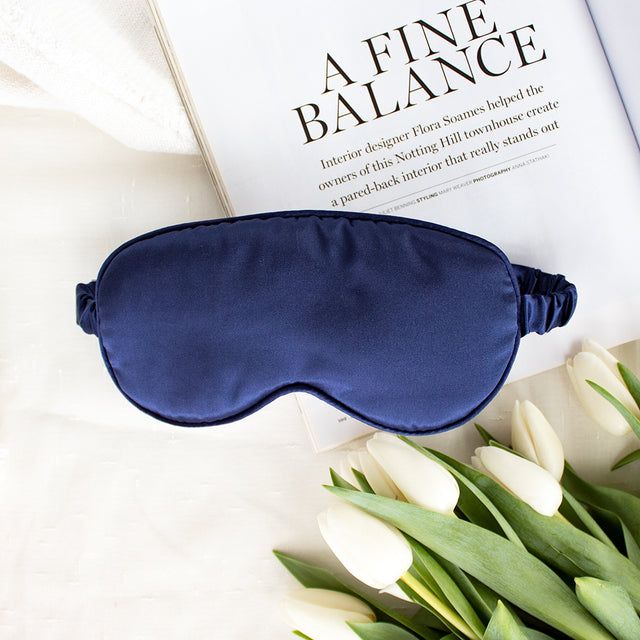 Navy Satin Eyemask